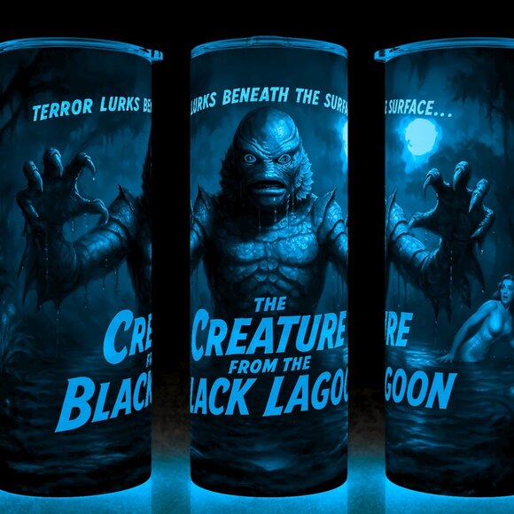 Glow in the Dark Creature from the Black Lagoon Universal Monsters Mug Tumbler - Picture 1 of 4